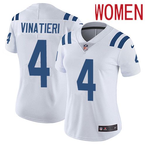 Women Indianapolis Colts 4 Adam Vinatieri Nike White Vapor Limited NFL Jersey